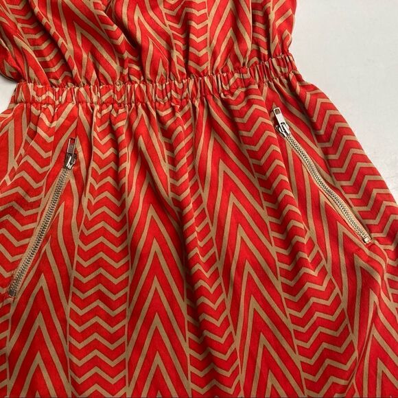 PINKY Women’s Orange & Tan Geometric Sleeveless Pull -On Dress Size Small‎ - Picture 4 of 8